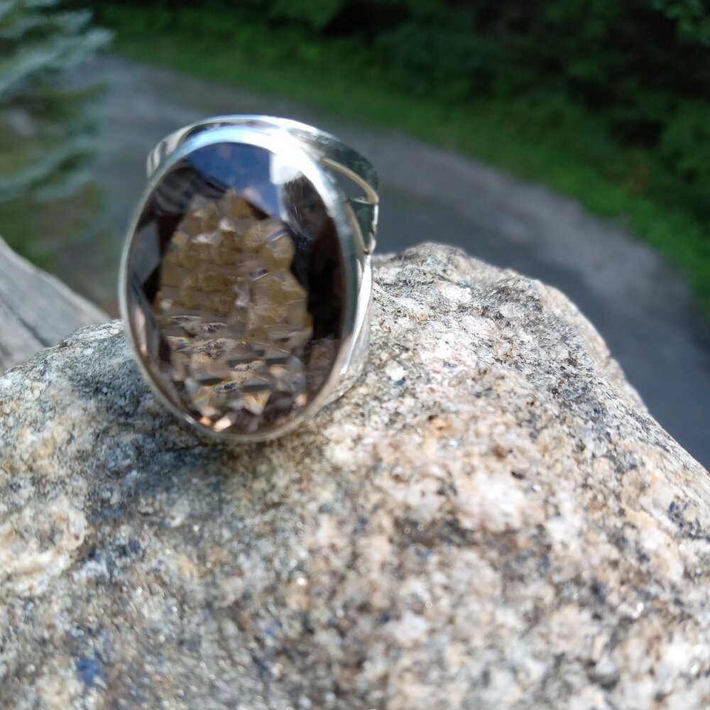 Stunning Smoky Quartz 925 Ring